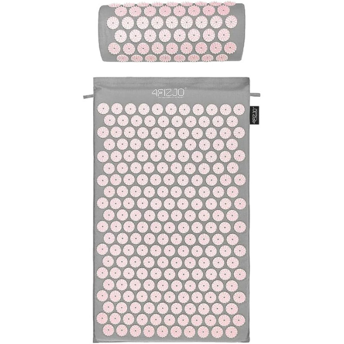 Акупунктурный коврик (аппликатор Кузнецова) с валиком 4FIZJO Classic Mat 72x42cm Gray/Pink (4FJ0287)