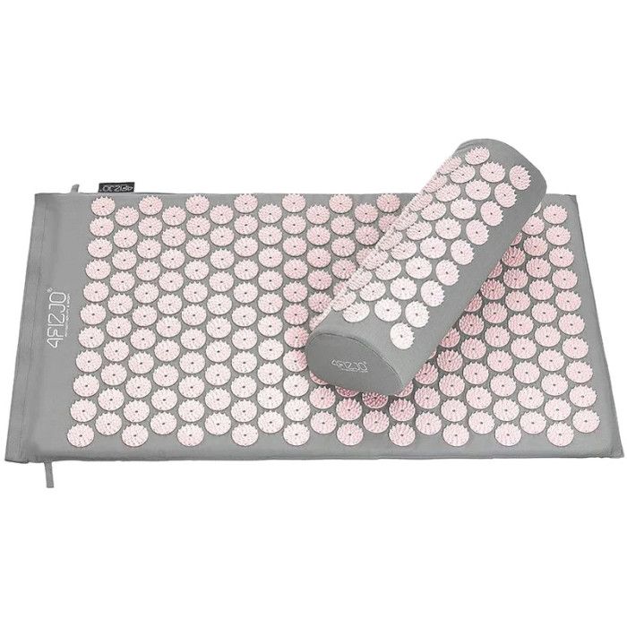 Акупунктурный коврик (аппликатор Кузнецова) с валиком 4FIZJO 72x42cm Gray/Pink (4FJ0287)