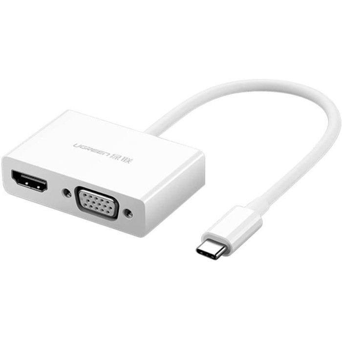 Адаптер UGREEN USB-C - HDMI/VGA White (30843)