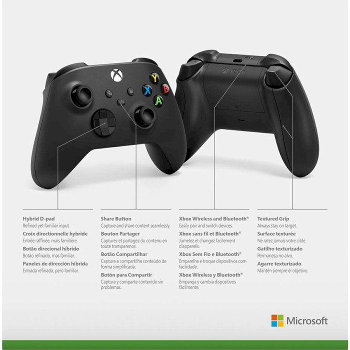 Геймпад MICROSOFT Xbox Wireless Controller Carbon Black (QAT-00002/QAT-00009)