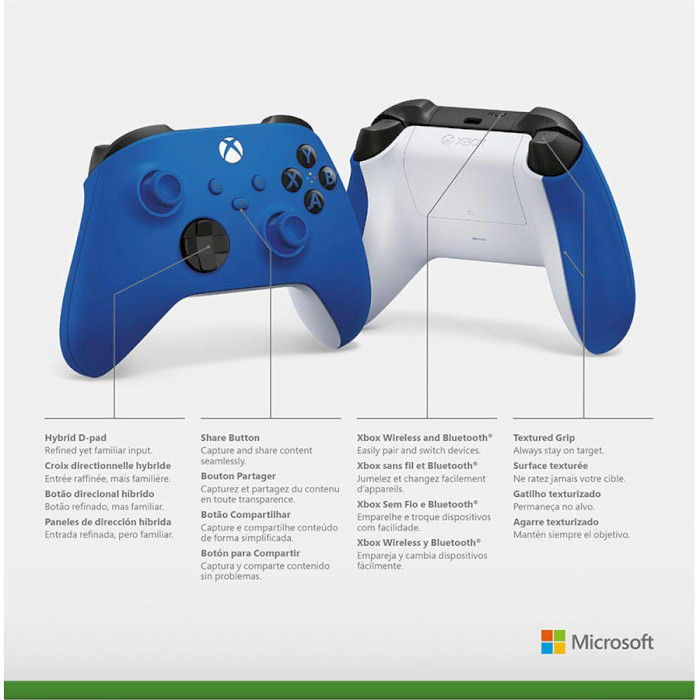 Геймпад MICROSOFT Xbox Wireless Controller Shock Blue (QAU-00002/QAU-00009)