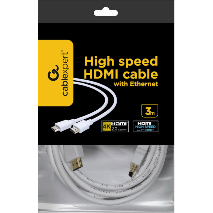 Кабель CABLEXPERT HDMI v1.4 3м White (CC-HDMI4-W-10)