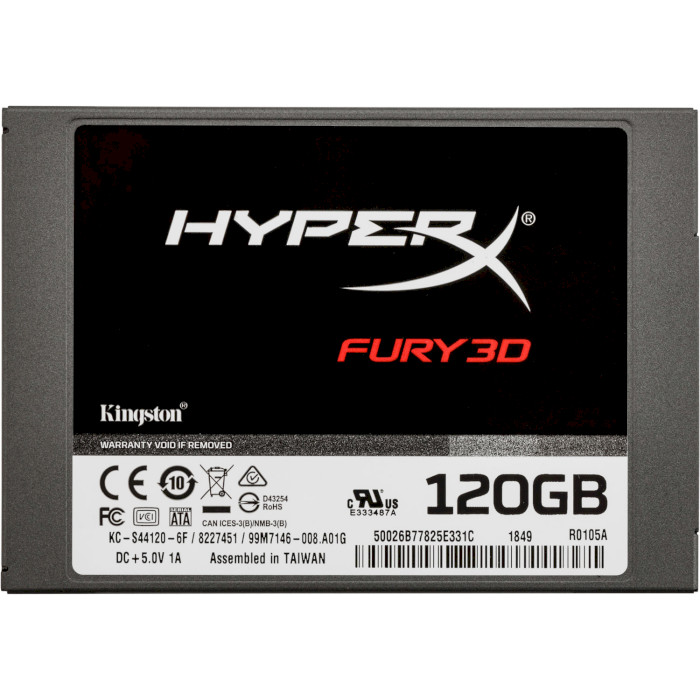 SSD диск HYPERX Fury 3D 120GB 2.5" SATA (KC-S44120-6F)