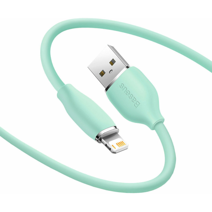 Кабель BASEUS Jelly Liquid Silica Gel Fast Charging Data Cable USB to iPhone 2.4A 1.2м Green (CAGD000006)
