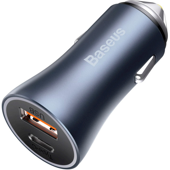 Автомобільний зарядний пристрій BASEUS Golden Contactor Pro Dual Quick Charger U+C 40W Dark Gray (CCJD-0G)