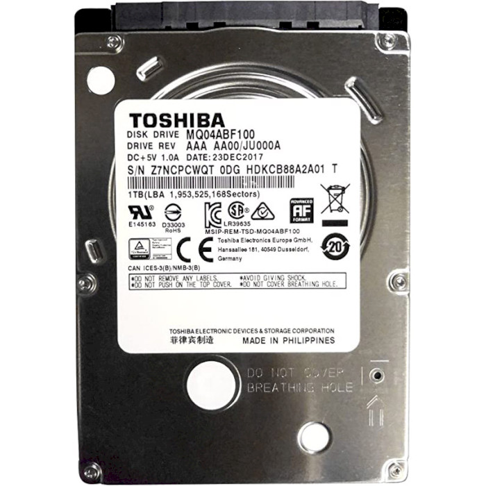 Жёсткий диск 2.5" TOSHIBA MQ04 1TB SATA/128MB (MQ04ABF100)