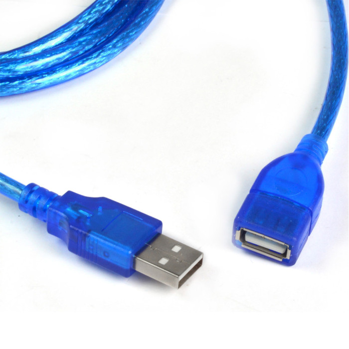 Кабель-удлинитель VOLTRONIC USB 2.0 AM/AF 0.5м Blue (YT-AM/AF-0.5TBL)