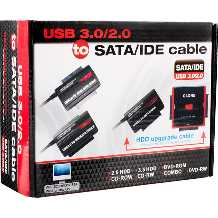 Адаптер ATCOM 11205 для HDD/SSD 2.5"/3.5" SATA to USB 2.0