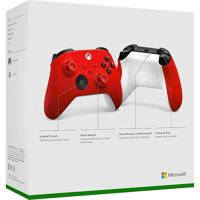 Геймпад MICROSOFT Xbox Wireless Controller Pulse Red (QAU-00012/QAU-00011)