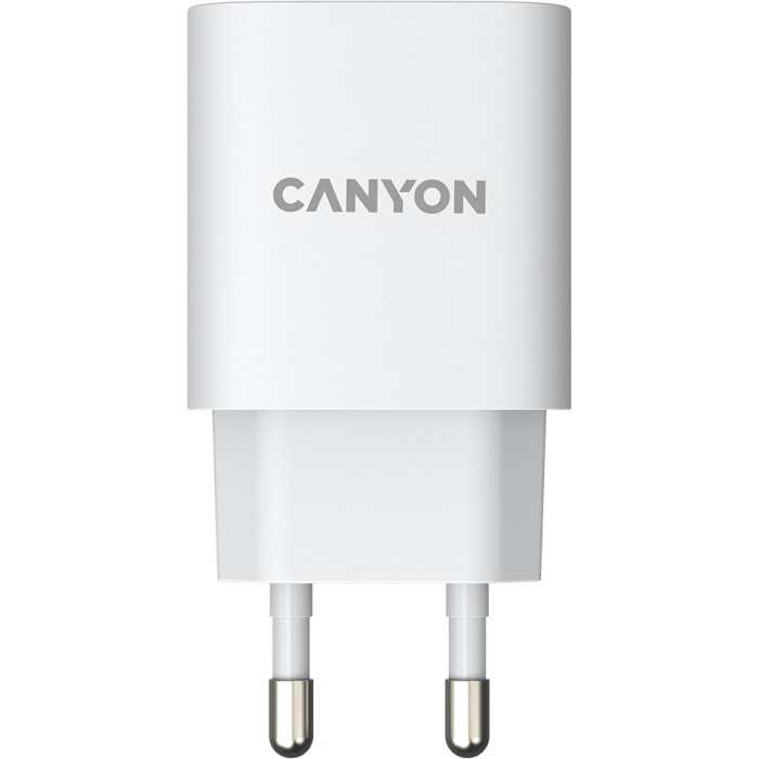 Зарядний пристрій CANYON H-20-02 1xUSB-C, PD3.0, 20W White (CNE-CHA20W02)