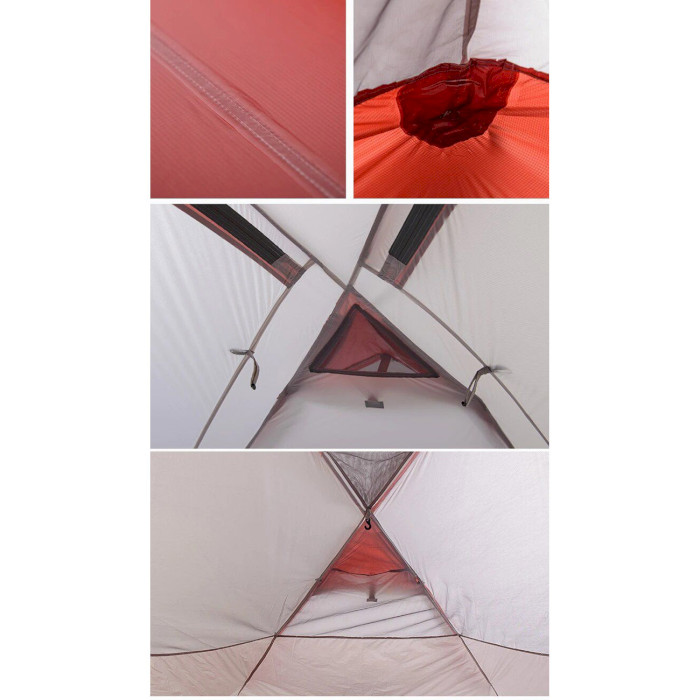 Палатка 4-местная NATUREHIKE Hiby 4 Gray/Red (NH19ZP005)