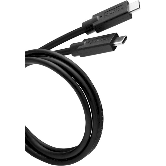 Кабель CANYON C-9 Fast Charging & AV Data Transfer USB-C to USB-C 100W 1м Black (CNS-USBC9B)