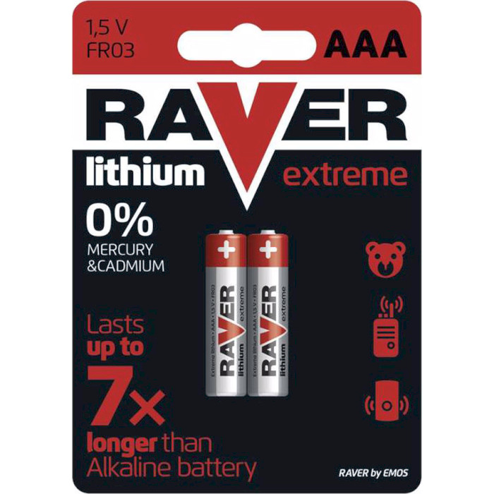 Батарейка RAVER by EMOS Extreme Lithium AAA 2шт/уп