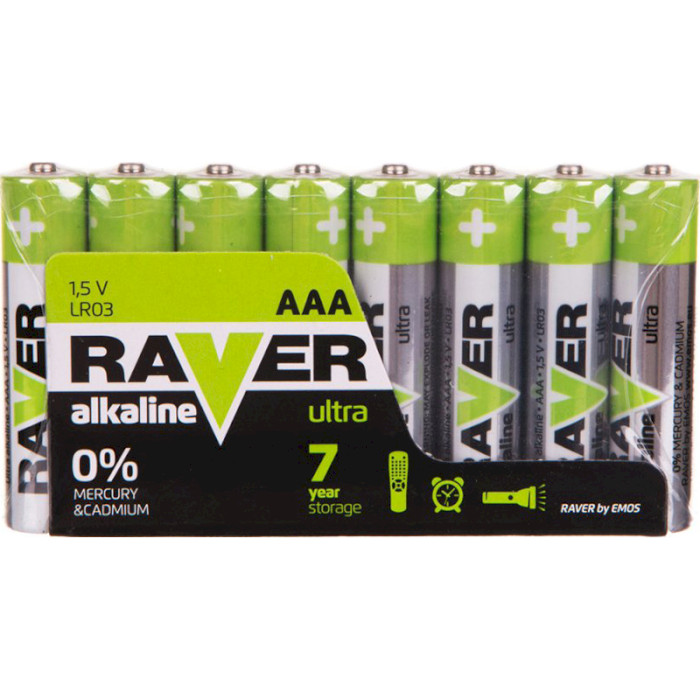 Батарейка RAVER by EMOS Ultra Alkaline AAA 8шт/уп