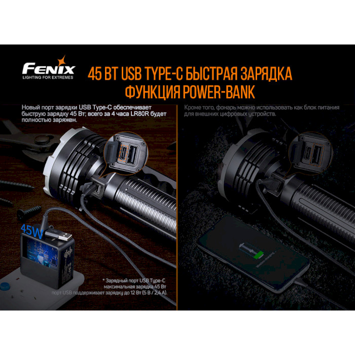 Фонарь поисковый FENIX LR80R