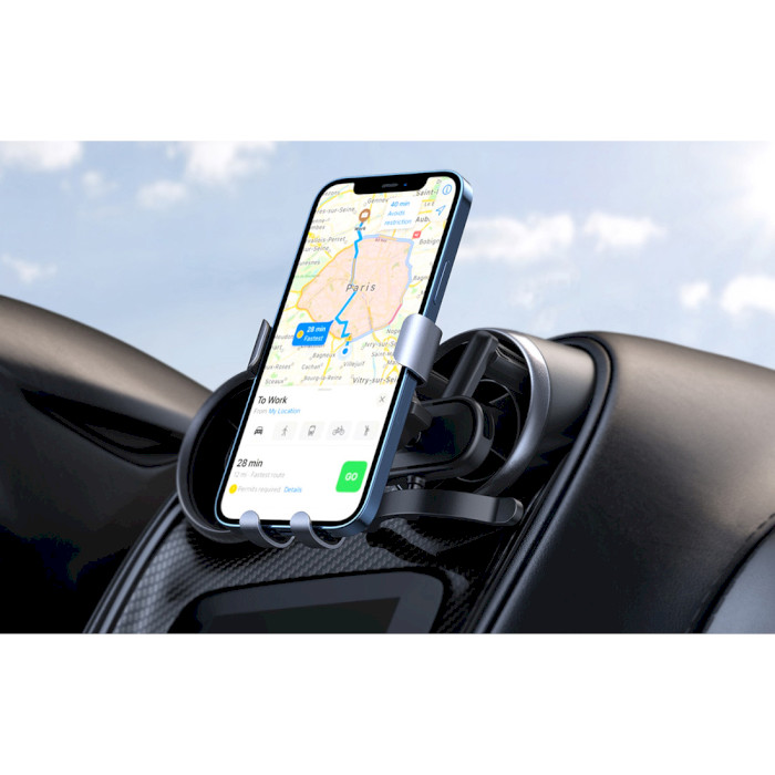 Автотримач для смартфона UGREEN LP274 Gravity Phone Holder for Round Air Vent Black (30401)