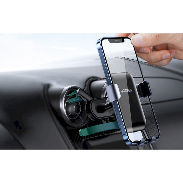 Автотримач для смартфона UGREEN LP274 Gravity Phone Holder for Round Air Vent Black (30401)