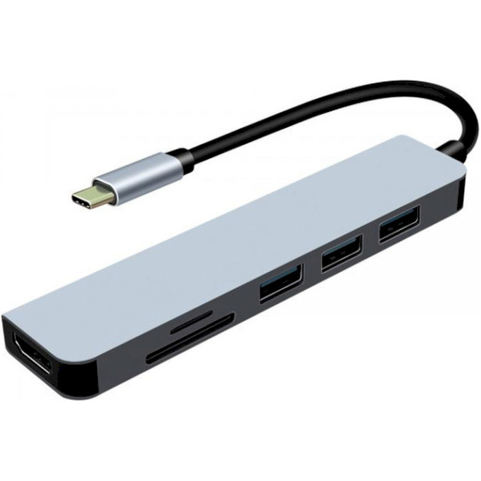 Порт-реплікатор PROLOGIX USB3.1 Type-C to HDMI+1xUSB3.0+2xUSB2.0+TF+SD (PR-WUC-104B)
