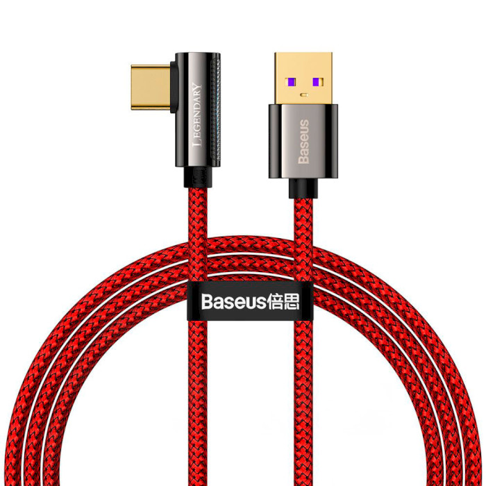 Кабель BASEUS Legend Series Elbow Fast Charging Data Cable USB to Type-C 66W 1м Red (CACS000409)