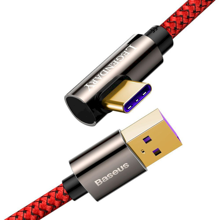 Кабель BASEUS Legend Series Elbow Fast Charging Data Cable USB to Type-C 66W 1м Red (CACS000409)