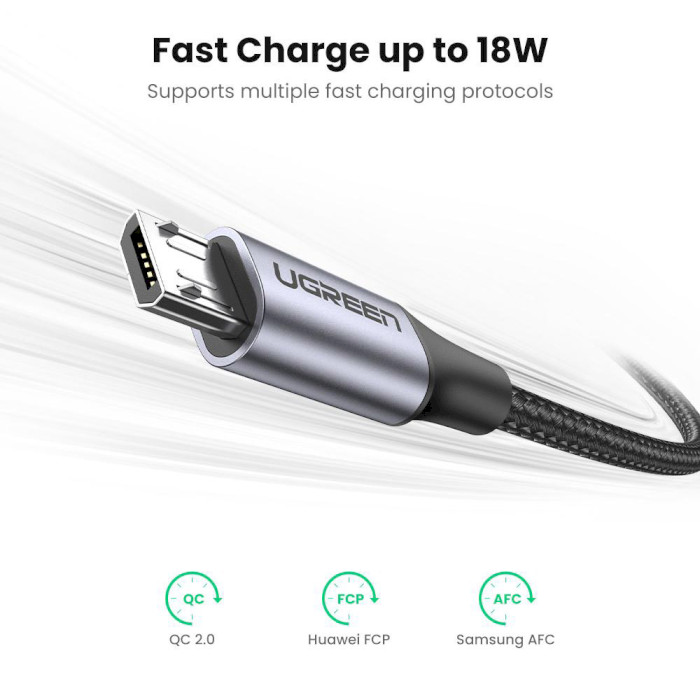 Кабель UGREEN US290 Micro USB Fast Charging Cable 18W 0.25м (60144)