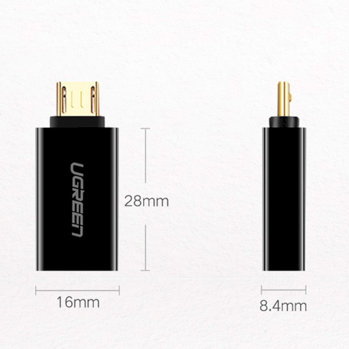 Адаптер OTG UGREEN US195 USB-A to Micro USB White (30529)