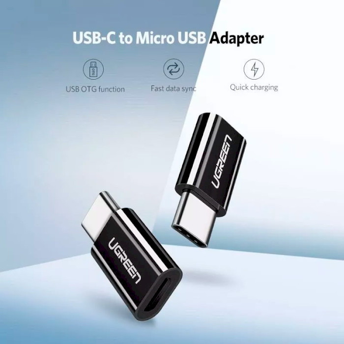 Адаптер UGREEN 30391 Type-C to Micro USB Black