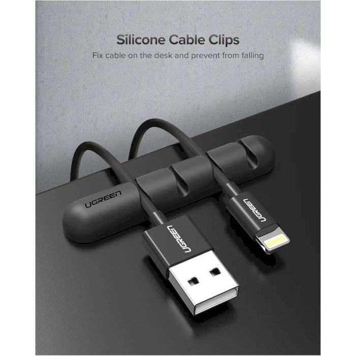 Органайзер для кабелей UGREEN LP114 4-Clips Cable Organizer 2-pack Black (30762)