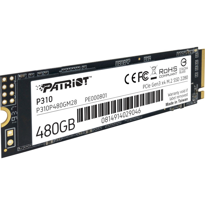 SSD диск PATRIOT P310 480GB M.2 NVMe (P310P480GM28)