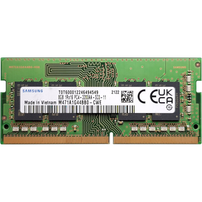 Модуль пам'яті SAMSUNG SO-DIMM DDR4 3200MHz 8GB (M471A1G44BB0-CWE)