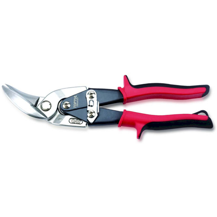 Ножницы по металлу изогнутые TOPTUL 240мм, левый рез (SBAD0124)