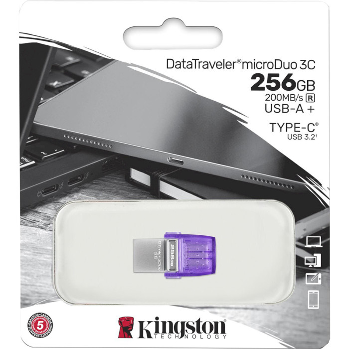 Флешка KINGSTON DataTraveler microDuo 3C G3 256GB (DTDUO3CG3/256GB)