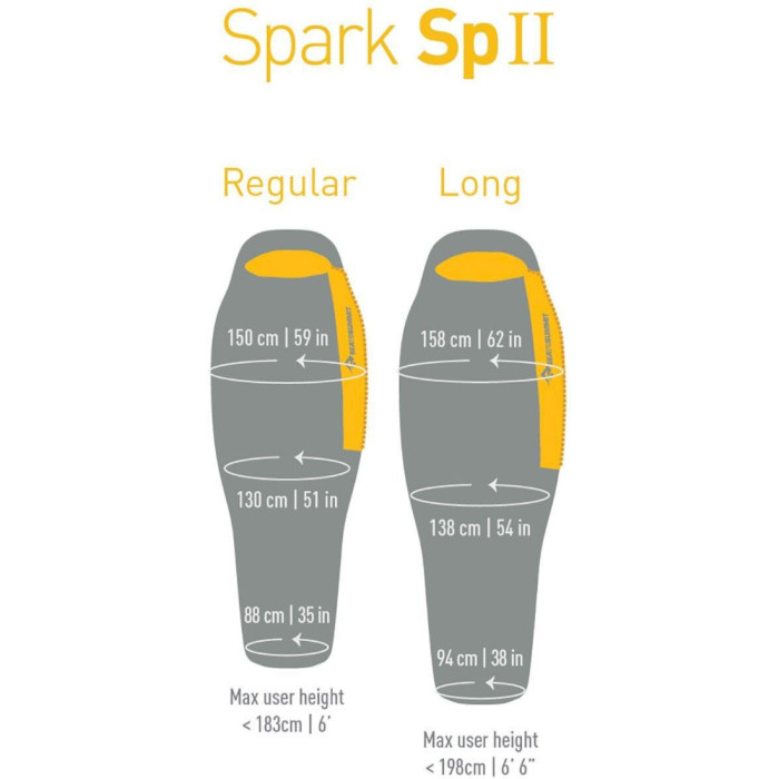 Спальний мішок SEA TO SUMMIT Spark SpII Long -2°C Dark Gray/Yellow Left (ASP2-L)