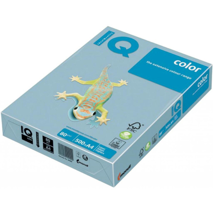 Офісний кольоровий папір MONDI IQ Color Pastel Blue Ice A4 80г/м² 500арк (OBL70/A4/80/IQ)