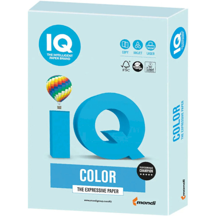 Офисная цветная бумага MONDI IQ Color Pastel Light Blue A4 160г/м² 250л (BL29/A4/160/IQ)