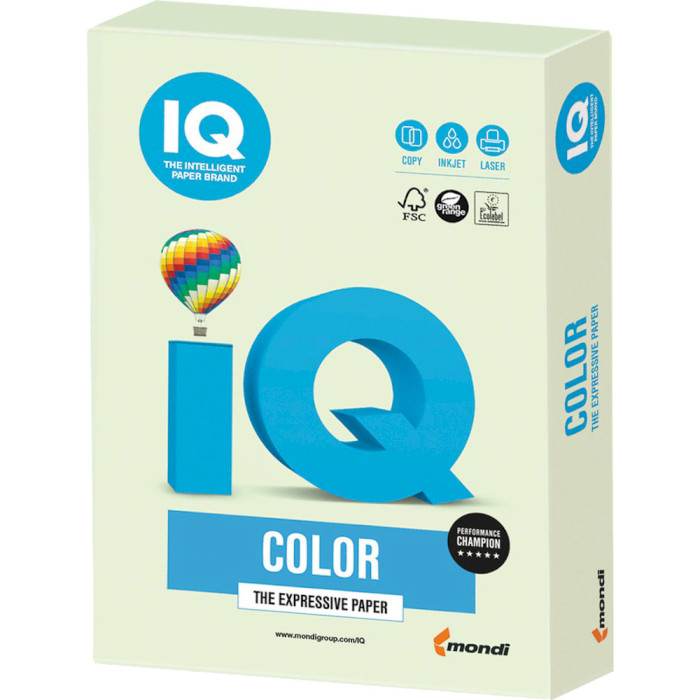 Офисная цветная бумага MONDI IQ Color Pastel Light Green A4 160г/м² 250л (GN27/A4/160/IQ)