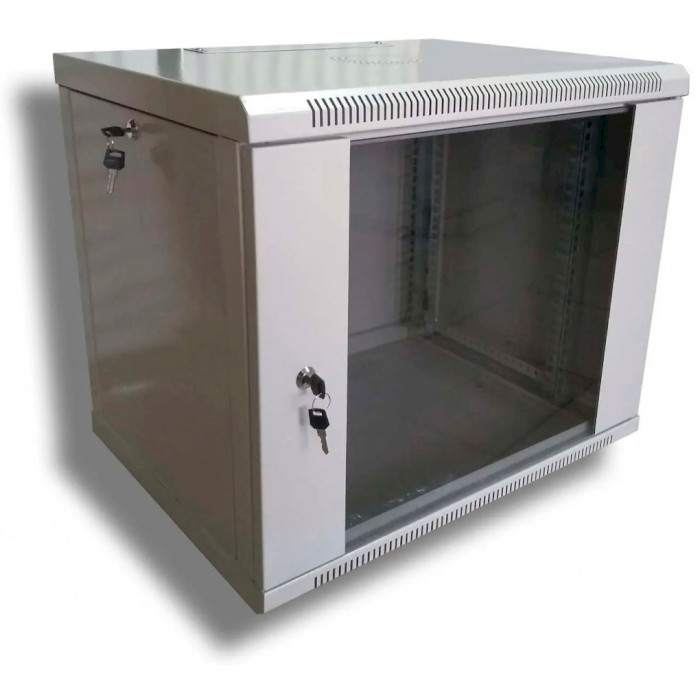 Настінна шафа 19" HYPERNET WMNC66-9U-Flat-AC (9U, 600x600мм, RAL7035)