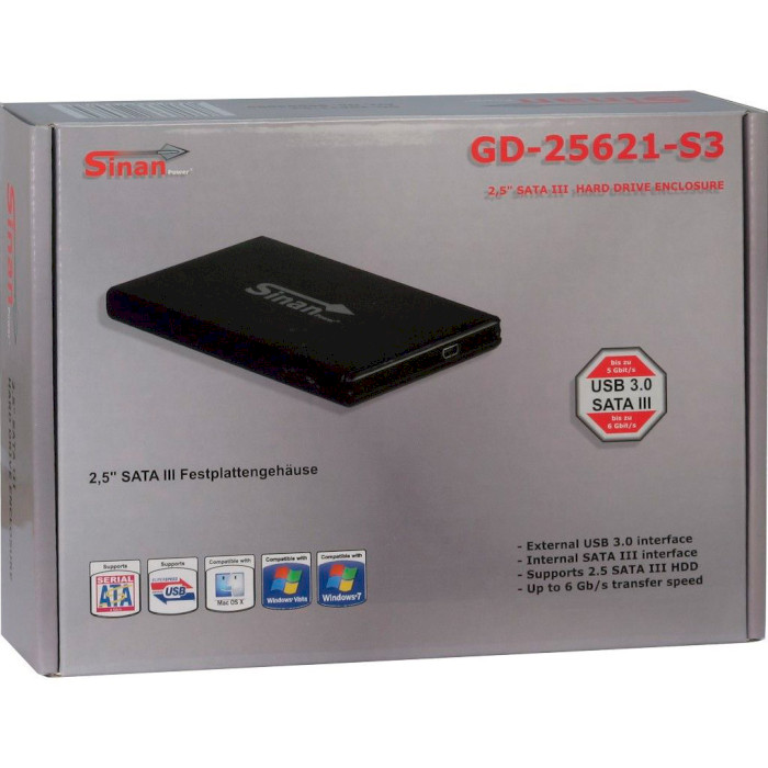 Кишеня зовнішня SINAN GD-25621-S3 2.5" SATA to USB 3.0