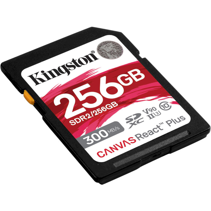 Карта пам'яті KINGSTON SDXC Canvas React Plus 256GB UHS-II U3 V90 Class 10 (SDR2/256GB)