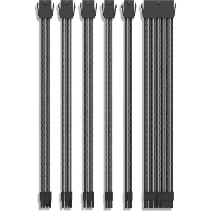 Комплект кабелів для блоку живлення ZEZZIO ATX 24-pin/EPS 8-pin/PCIe 6+2-pin Gray
