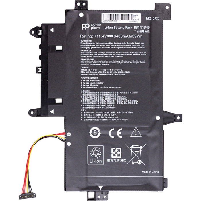 Акумулятор POWERPLANT для ноутбуків Asus Transformer Book Flip TP500L (B31N1345) 11.4V/3400mAh/38Wh (NB431373)