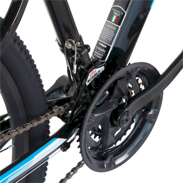 Велосипед горный TRINX Majestic M100 13.5"x26" Black/Blue/White (2022)