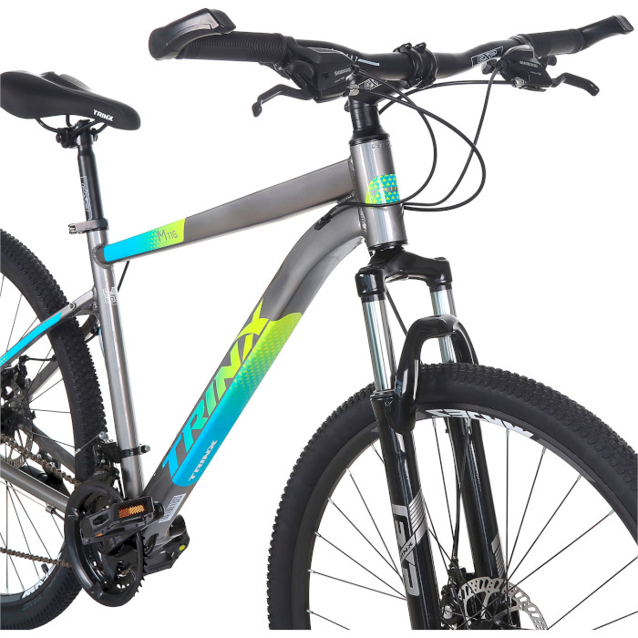 Велосипед гірський TRINX Majestic M116 Elite 18"x27.5" Gray/Blue/Yellow (2022)