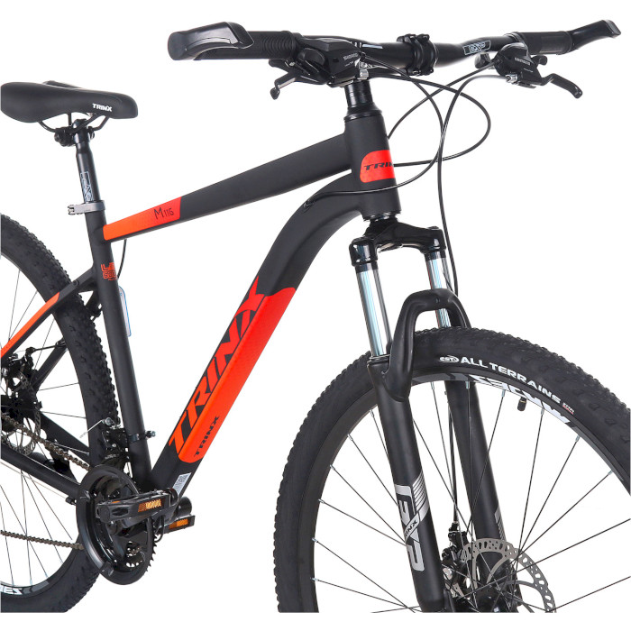 Велосипед гірський TRINX Majestic M116 Pro 21"x29" Matt Black/Red/Orange (2022)