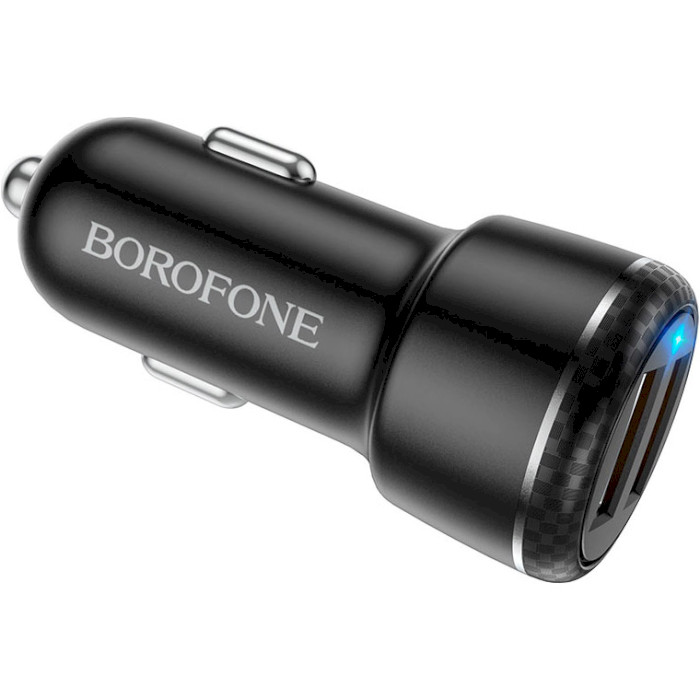 Автомобильное зарядное устройство BOROFONE BZ17 Core 2xUSB-A, QC3.0, 18W Black w/Micro-USB cable (BZ17M)