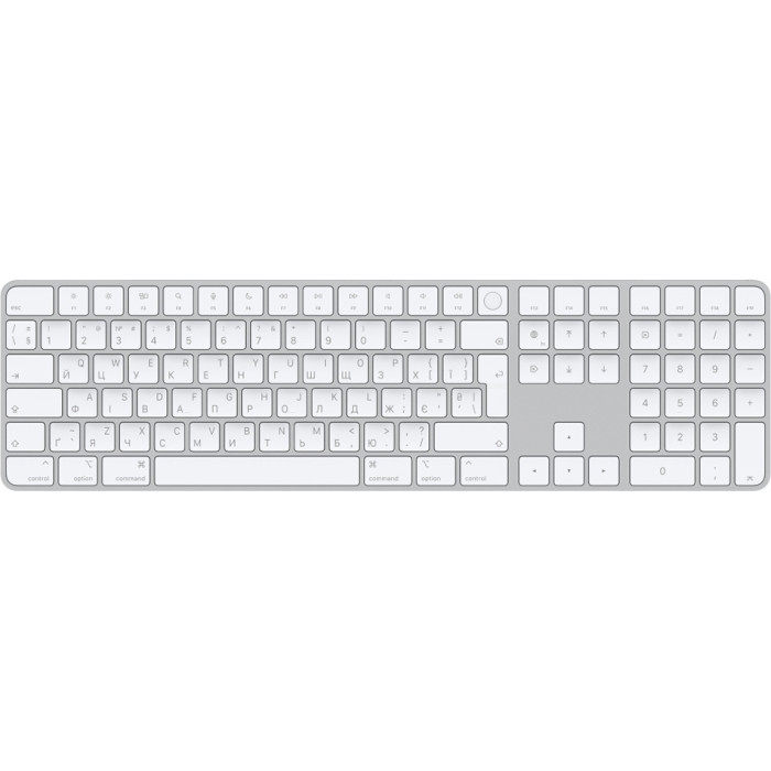 Клавіатура бездротова APPLE Magic Keyboard with Touch ID and Numeric Keypad UA (MK2C3UA/A)