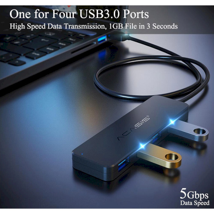 USB хаб ACASIS AB3-L46 4-Port Black