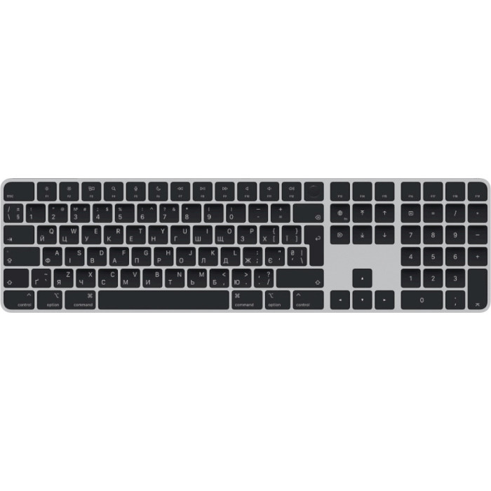 Клавиатура беспроводная APPLE Magic Keyboard with Touch ID and Numeric Keypad UA Black Keys (MMMR3UA/A)