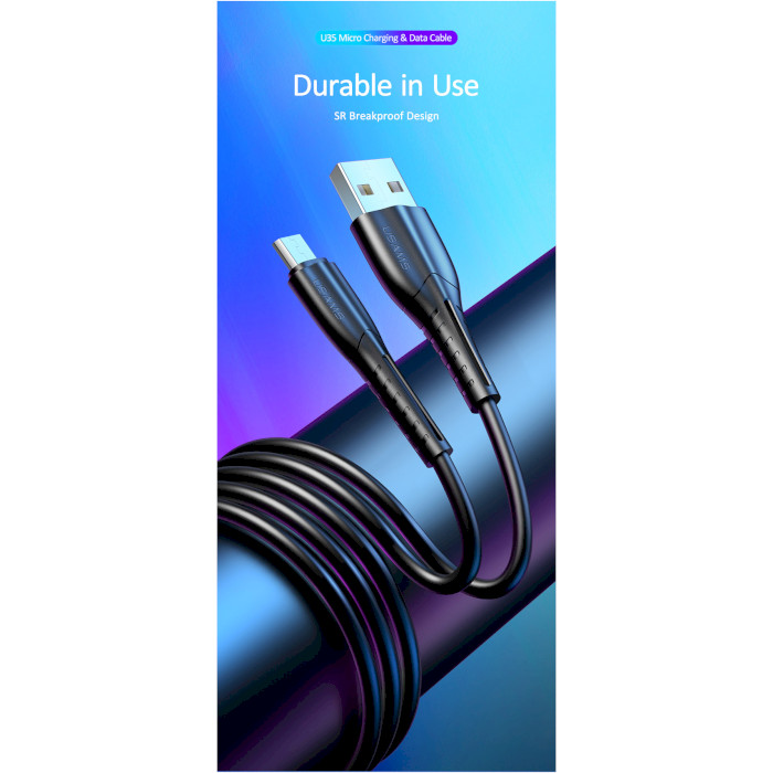 Кабель USAMS US-SJ365 U35 Data and Charging Micro Cable 1м Black (SJ365USB01)