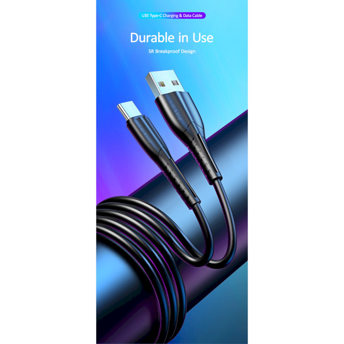 Кабель USAMS US-SJ366 U35 Data and Charging Type-C Cable 1м Black (SJ366USB01)